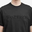 JW Anderson Men's Logo Embroidery T-Shirt in Black