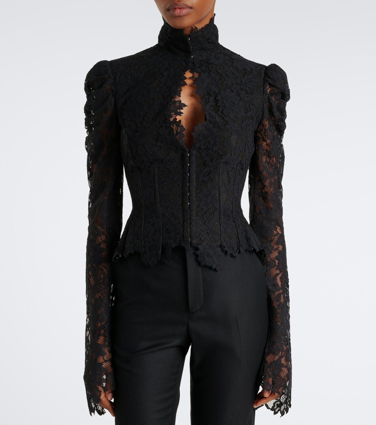 De La Vali Vitalis lace cotton-blend corset top