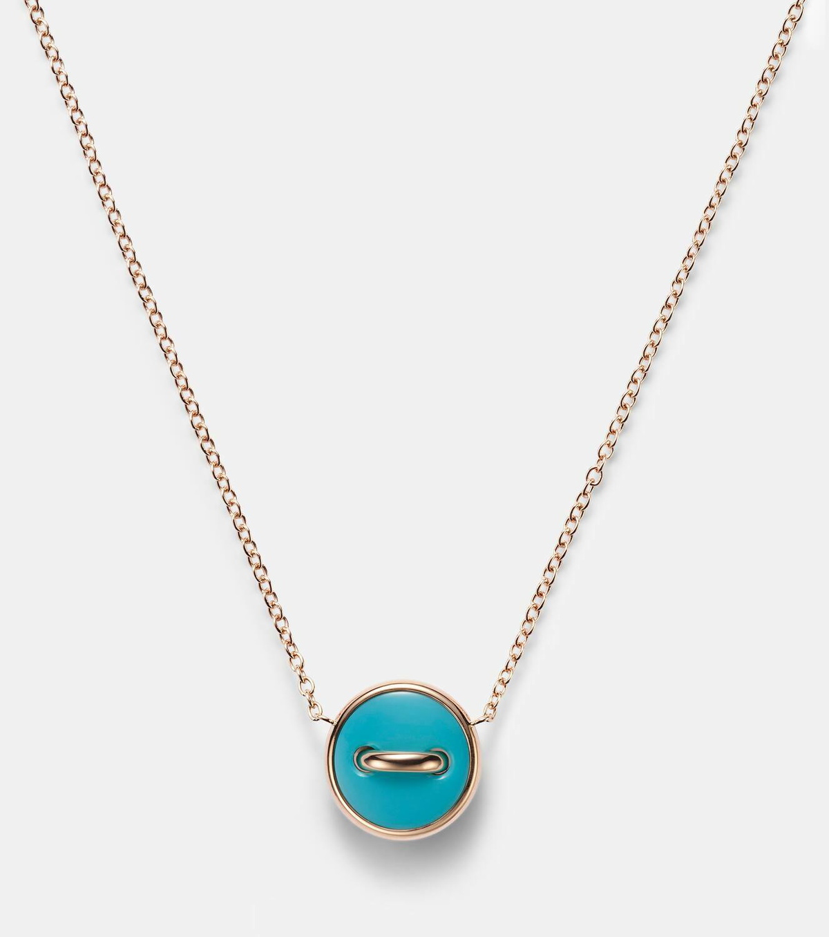 Pomellato Pom Pom Dot 18kt rose gold pendant necklace with turquoise and diamonds