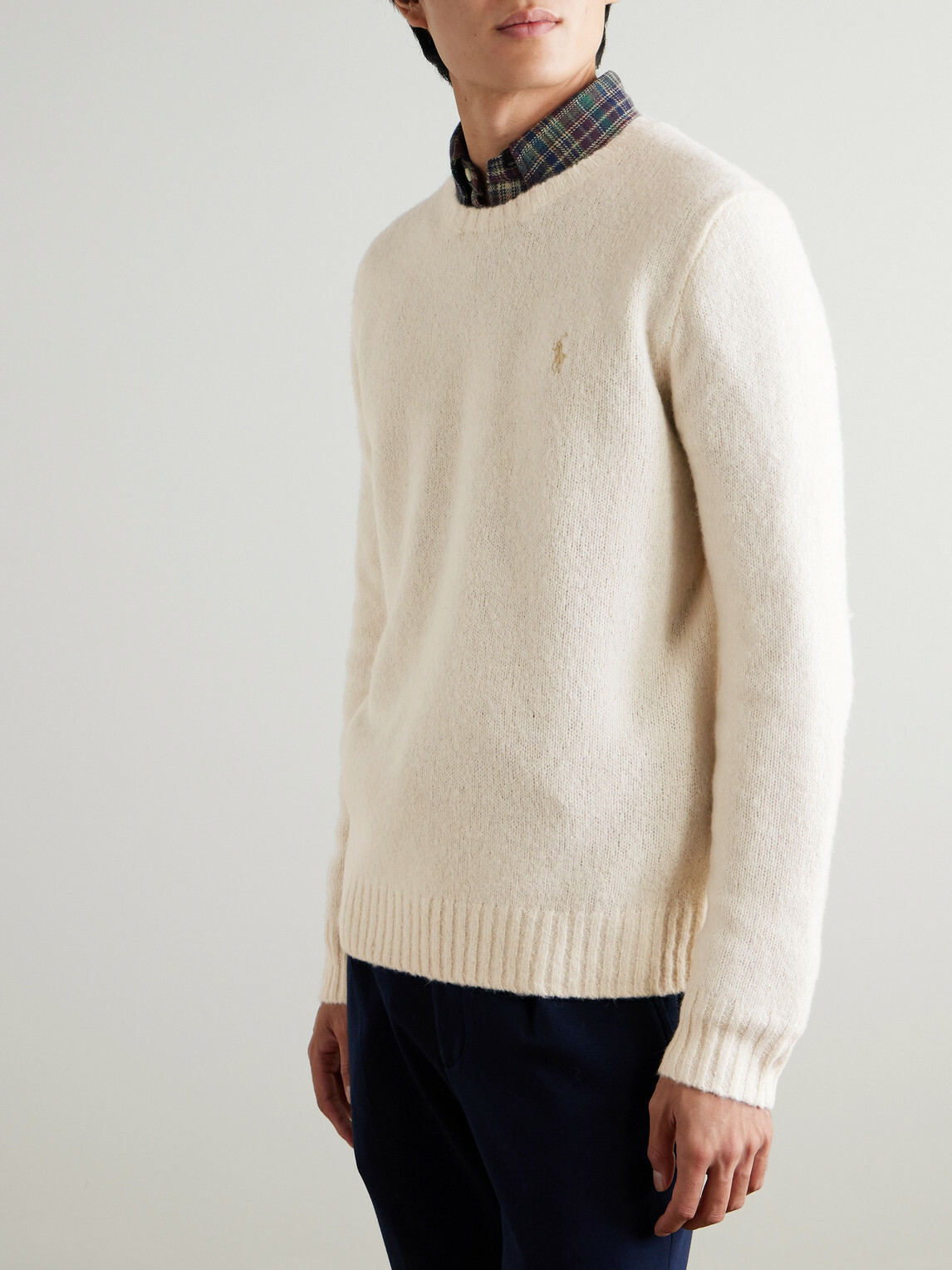 Polo Ralph Lauren - Logo-Embroidered Wool-Blend Sweater - Neutrals