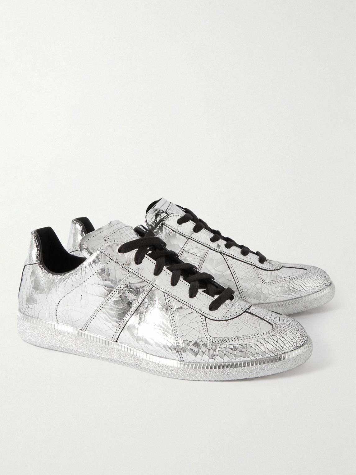 Maison Margiela - Replica Metallic Textured-Leather Sneakers 