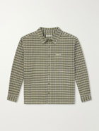 Story mfg. - Bracken Appliquéd Checked Organic Cotton Shirt - Green