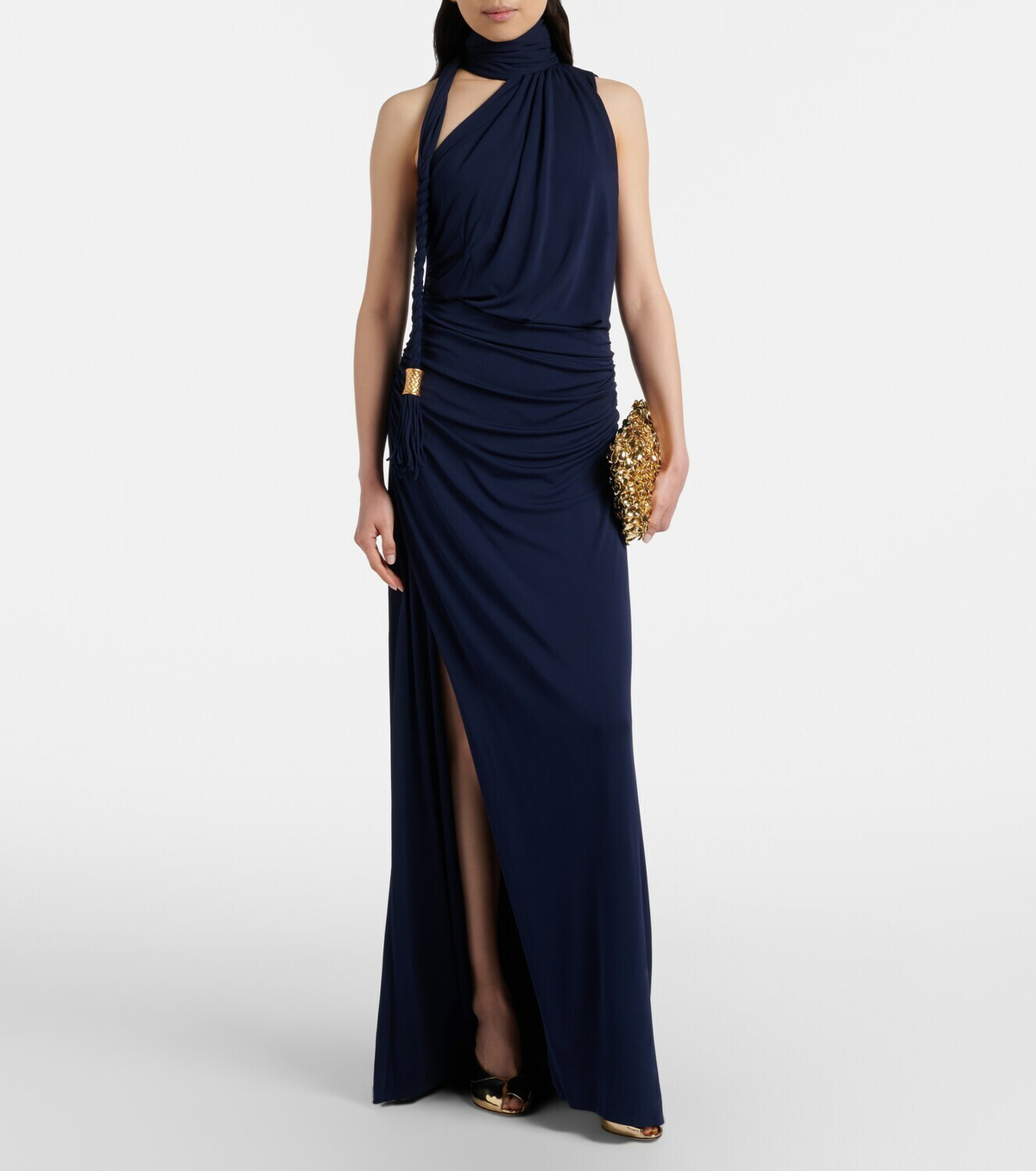 Simkhai Moira draped scarf-detail jersey gown