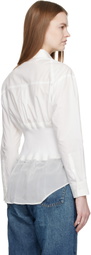 UNDERCOVER White Knit Paneled Shirt