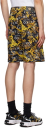 Versace Jeans Couture Black & Gold Regalia Baroque Denim Shorts