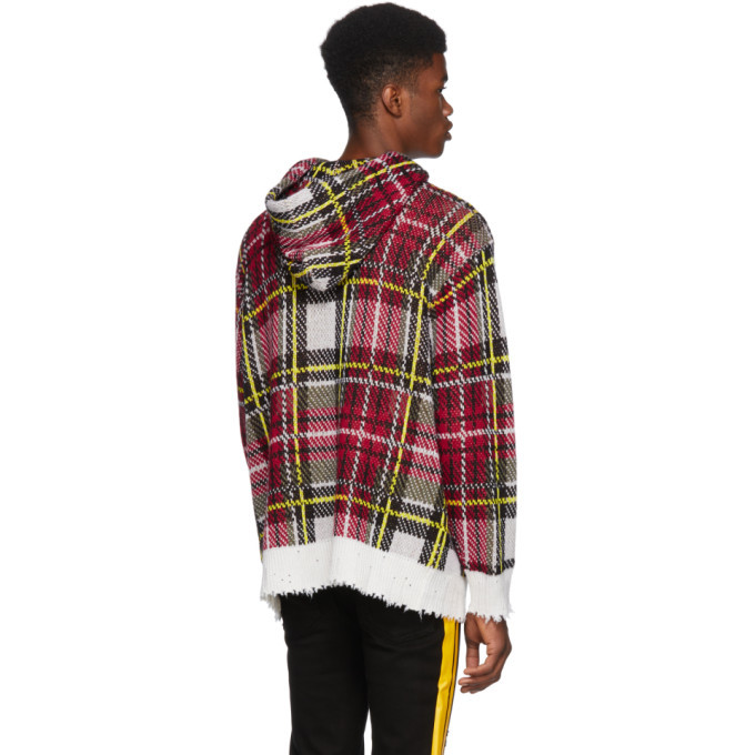 R13 White Plaid Cashmere Hoodie R13