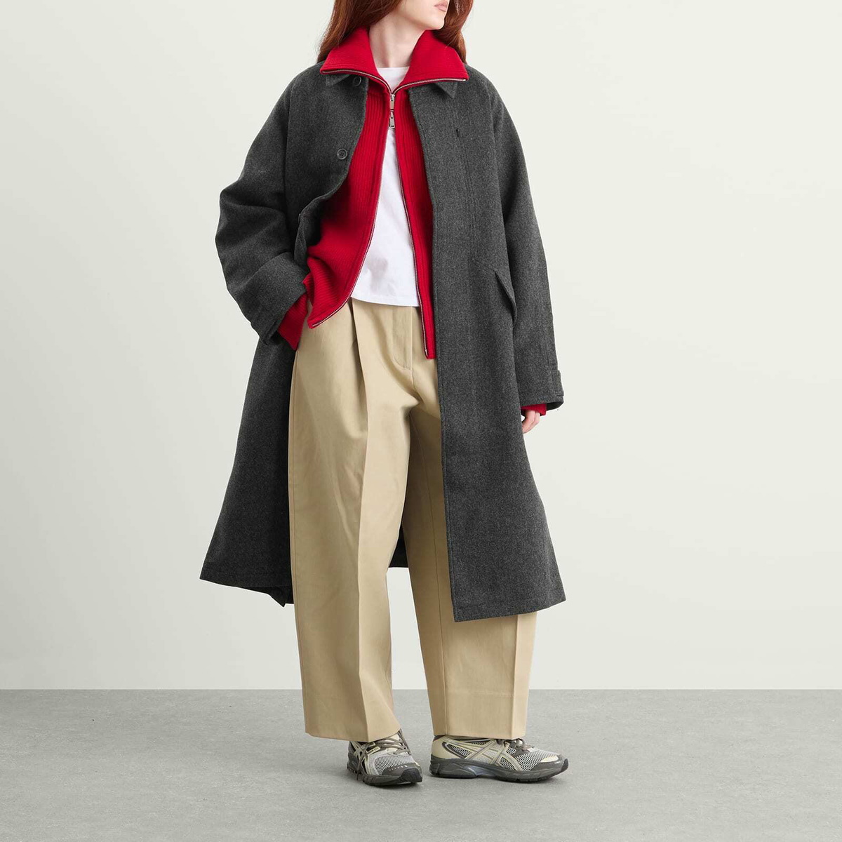 YMC Women's Tyrell Trench Coat in Grey Melange