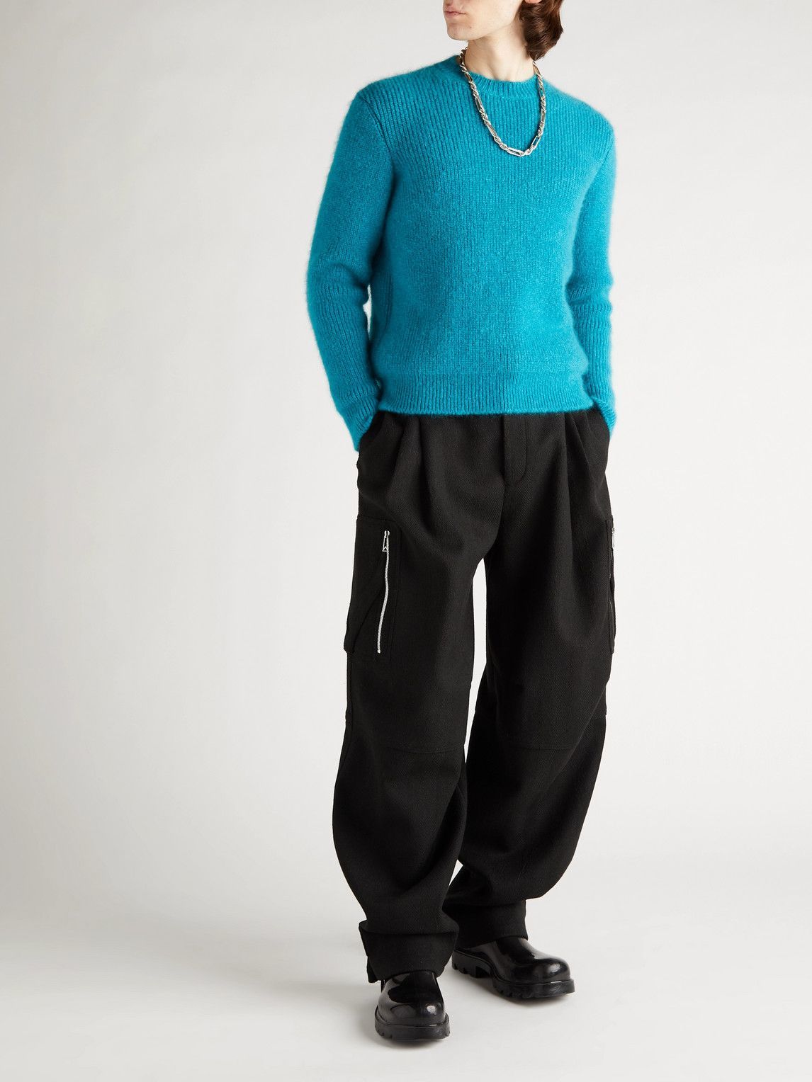 Bottega Veneta - Ribbed Mohair-Blend Sweater - Blue Bottega