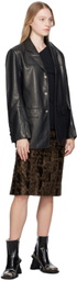 lesugiatelier Black Paneled Faux-Leather Jacket
