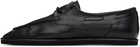 AURALEE Black Soft Leather Deck Shoes