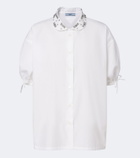 Prada Crystal-embellished poplin shirt