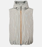 Loewe x On hooded striped puffer vest