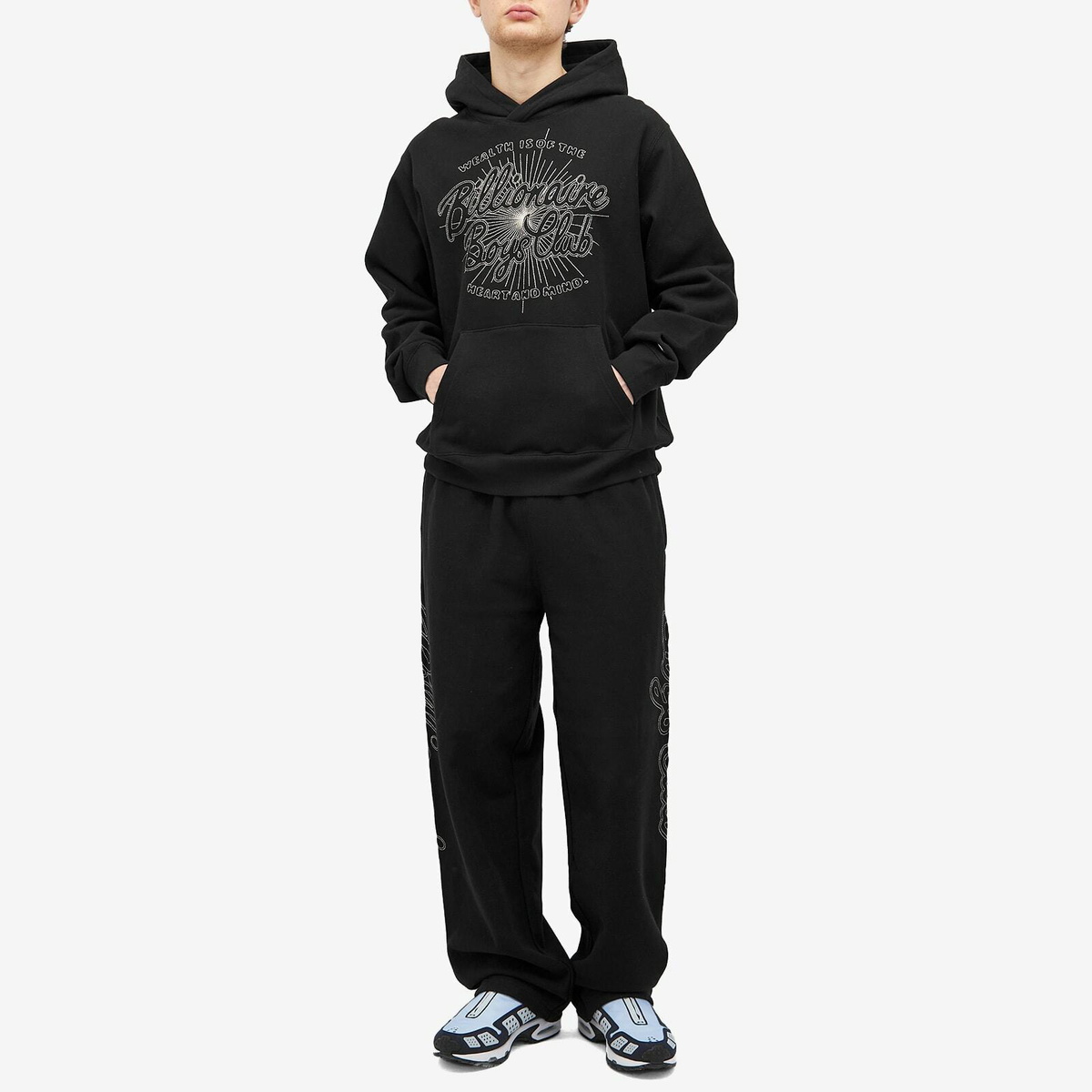 Billionaire Boys Club Men's Script Logo Chainstitch Hoodie in Black