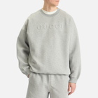 Gucci Men's Embossed Logo Sweatshirt in Grey Melange/Mix