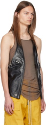 Rick Owens Black Bauhaus Leather Vest