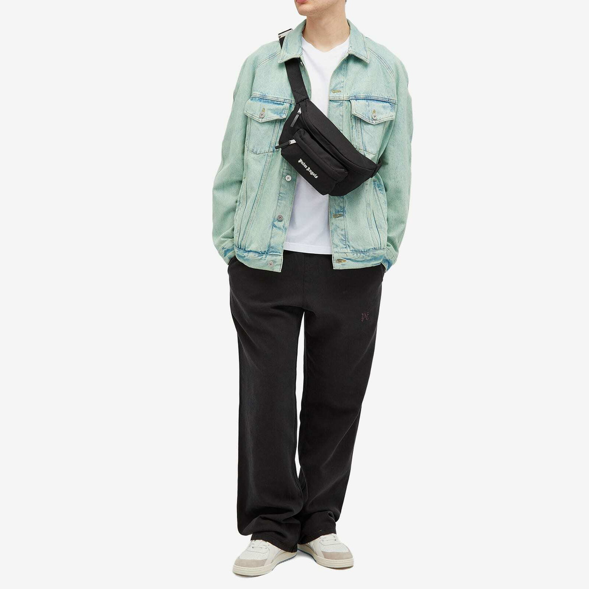 Palm Angels Men's Cordura Logo Cross Body Bag in Black Palm