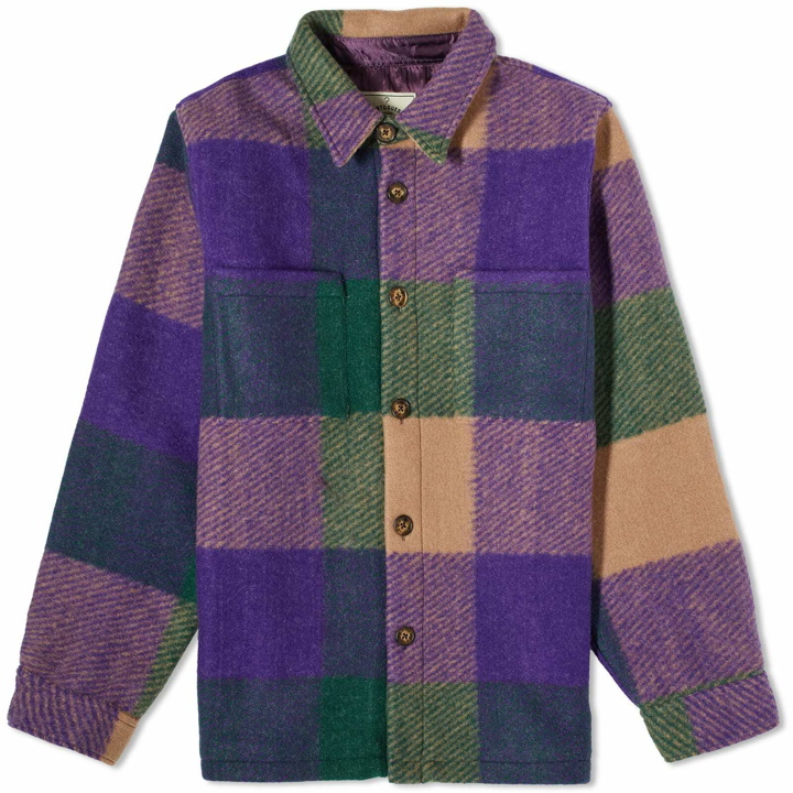 Photo: Portuguese Flannel Men's SUV Overshirt in Purple Multi