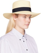Maison Michel Beige & Navy Charles Fedora