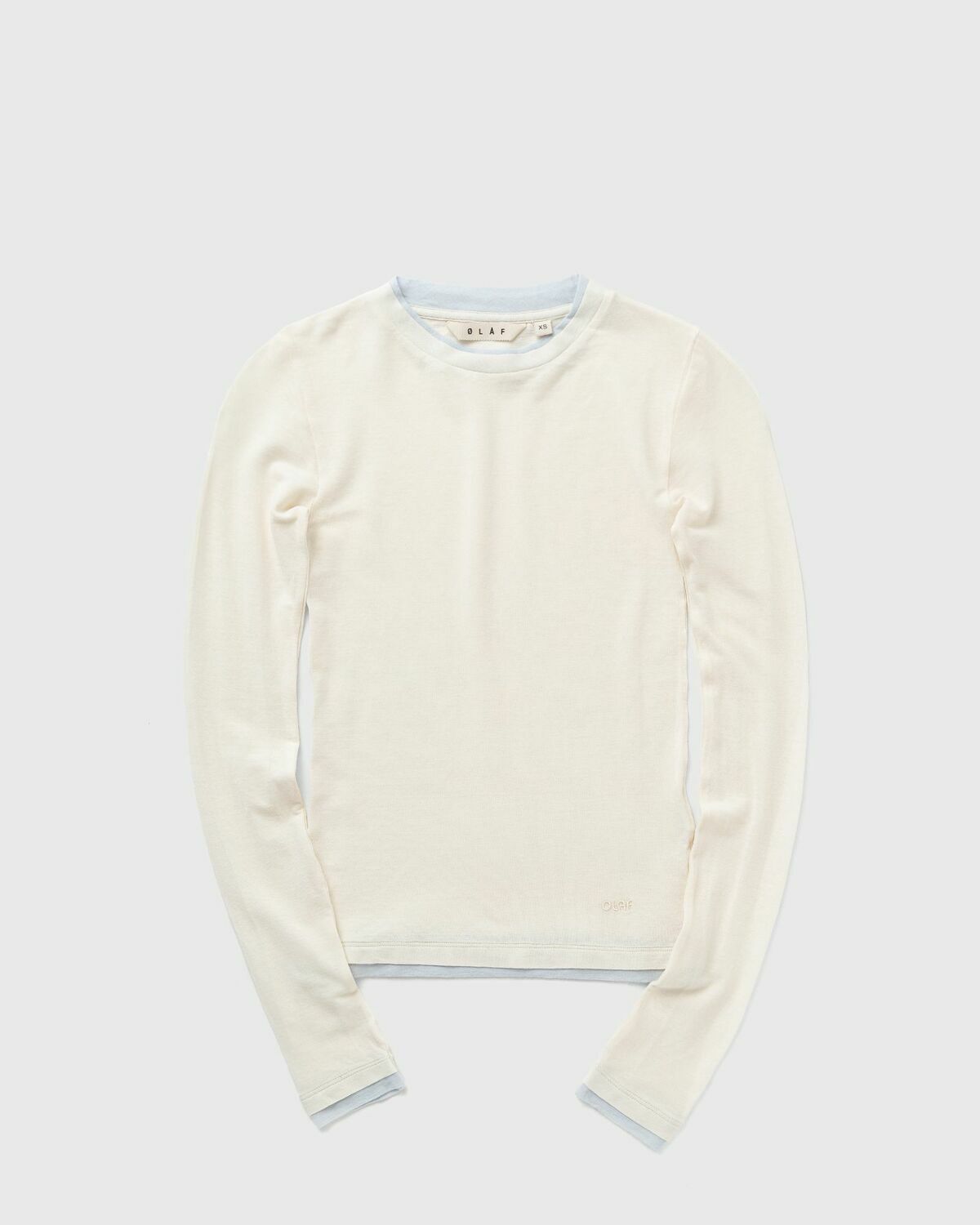 ØLÅF RETRO LOGO DOUBLE LAYER TOP LS White Womens Longsleefe