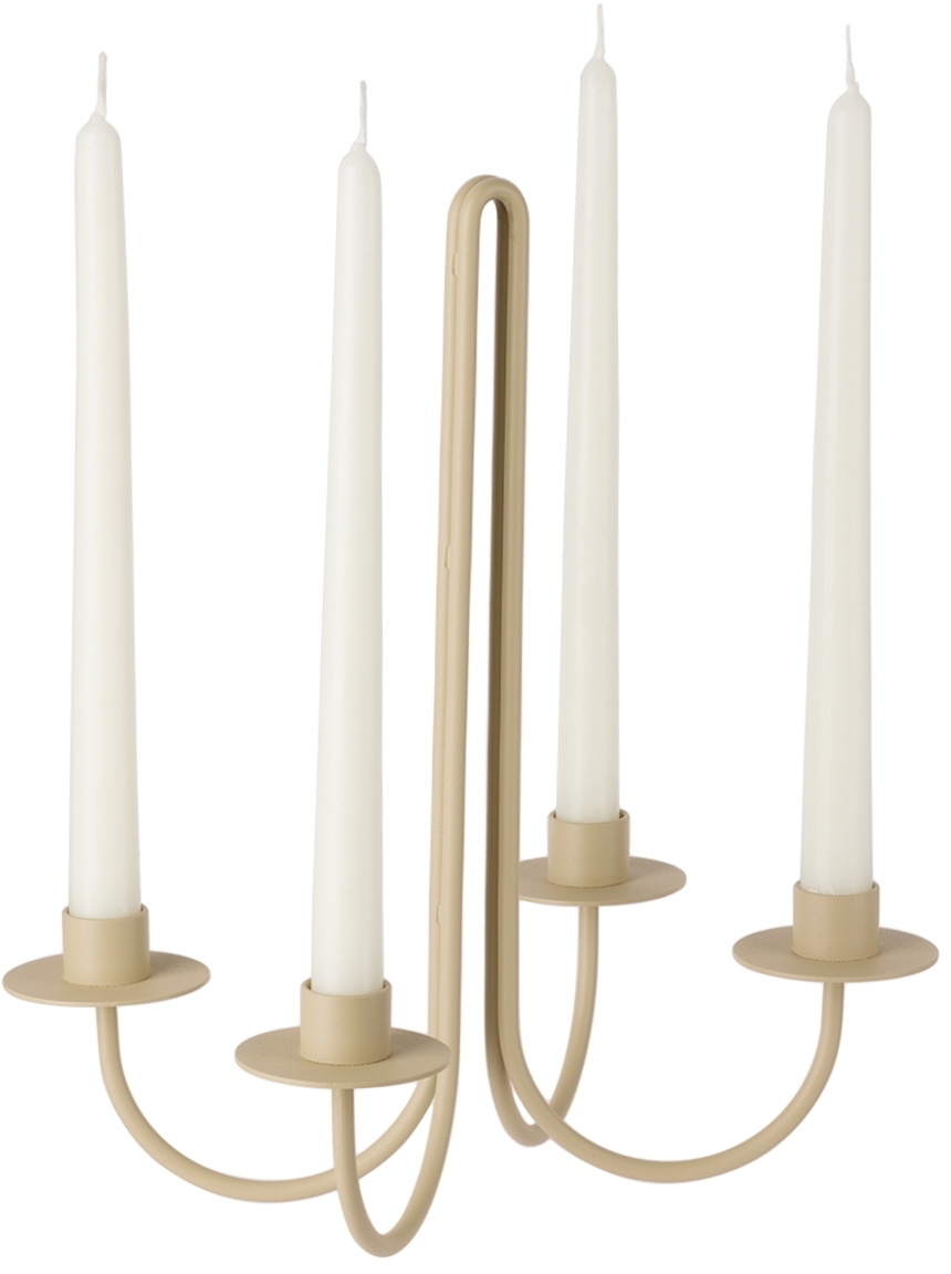 ferm LIVING Beige Sway Candelabra