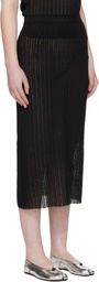 Maison Margiela Black Ribbed Knit Midi Skirt
