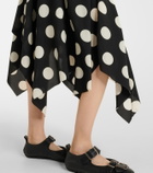 Junya Watanabe Lace-trimmed polka-dot midi dress