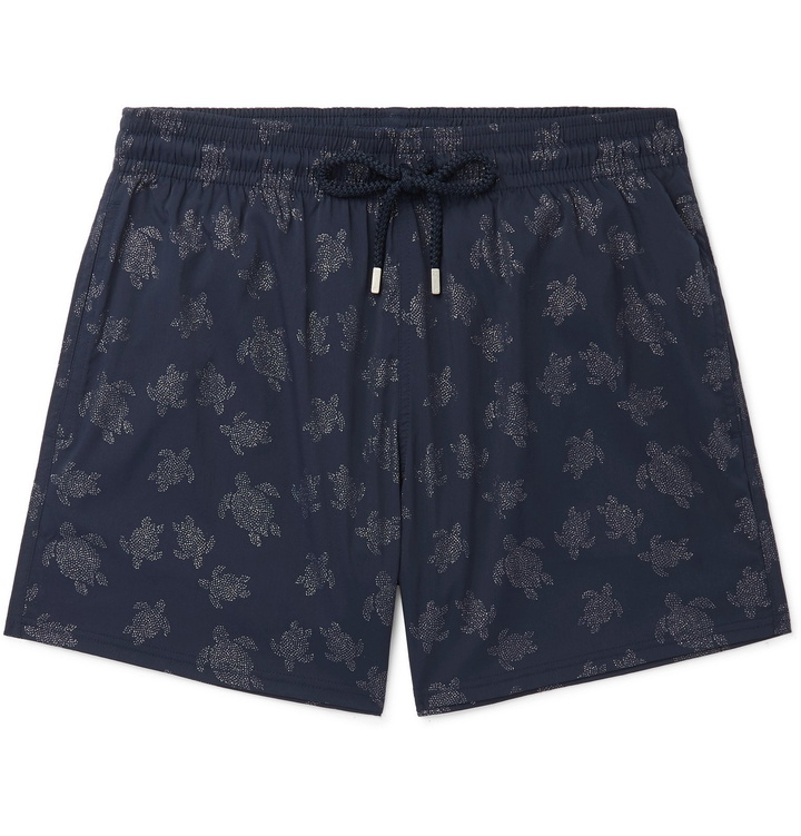 Photo: Vilebrequin - Moorea Mid-Length Printed Swim Shorts - Blue