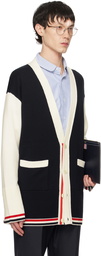 Thom Browne Navy Striped Cardigan