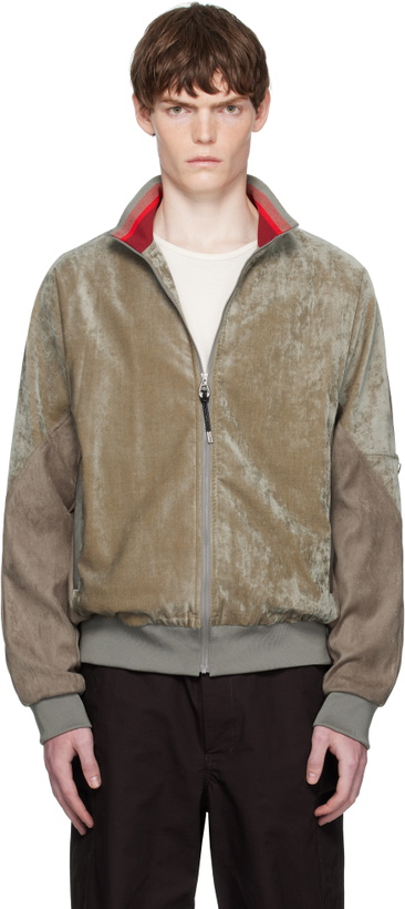Photo: Toga Virilis Khaki Velvet Track Jacket