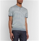 Handvaerk - Striped Pima Cotton Polo Shirt - Blue