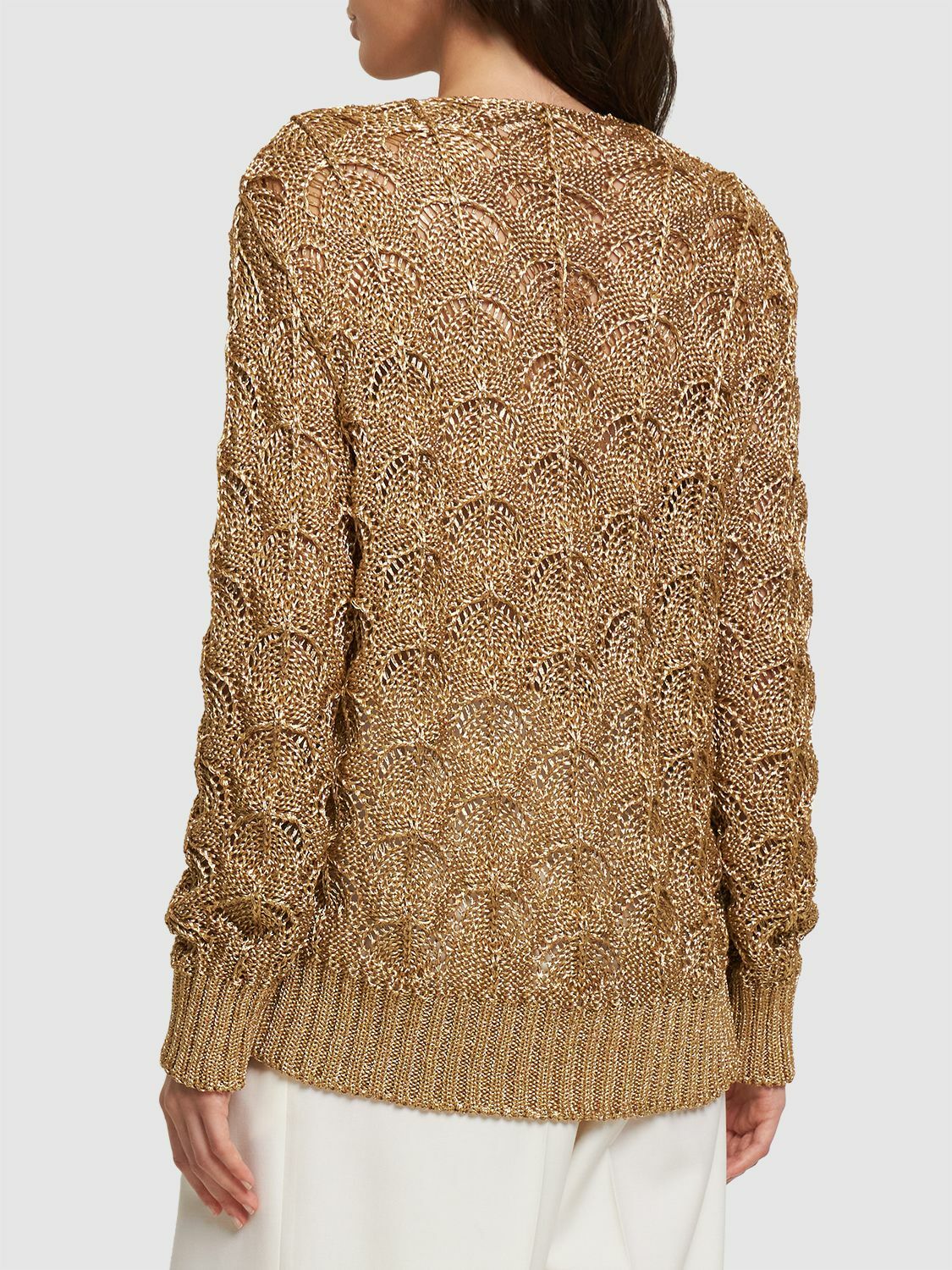 ALBERTA FERRETTI Open Knit Lurex Sweater Alberta Ferretti
