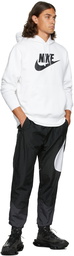 Nike White & Black Fleece Sportswear Club Hoodie