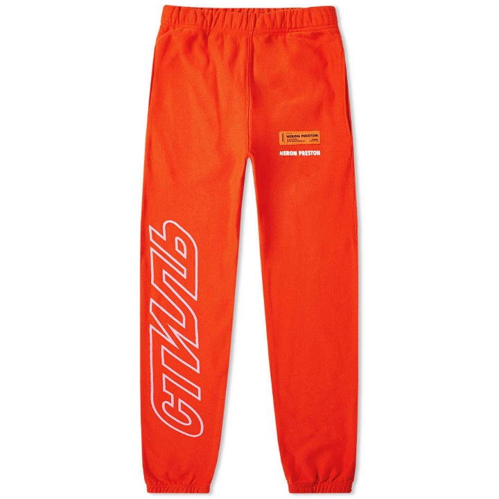 Photo: Heron Preston CTNMB Outline Sweat Pant Coral Red