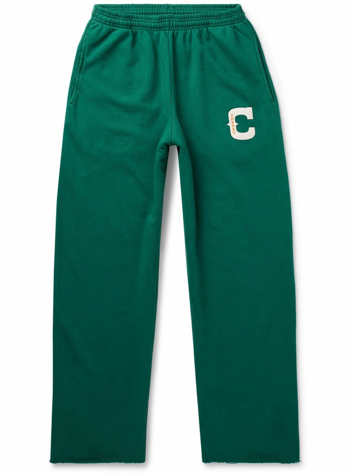 CHERRY LA - Straight-Leg Logo-Appliquéd Cotton-Jersey Sweatpants ...