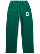 CHERRY LA - Straight-Leg Logo-Appliquéd Cotton-Jersey Sweatpants - Green