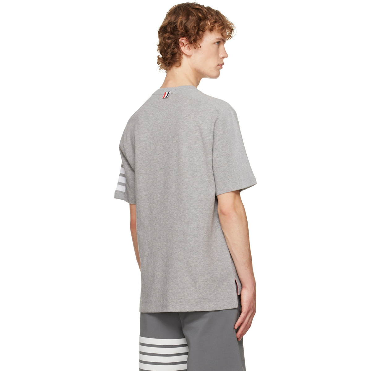 Thom Browne Gray Milano Cotton 4-Bar T-shirt
