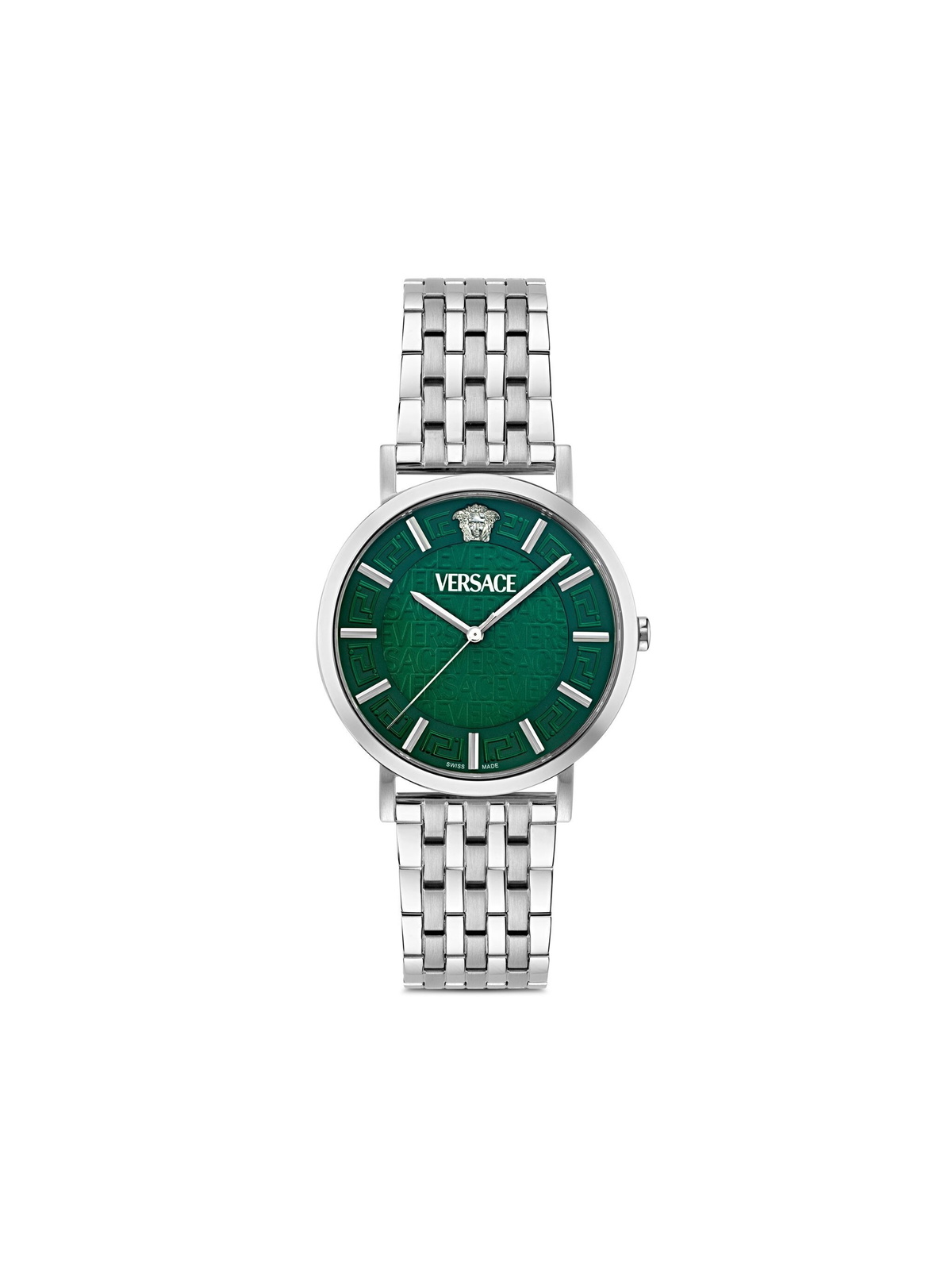 Versace Greca Slim Quartz Green Dial Watch VE8Q00324