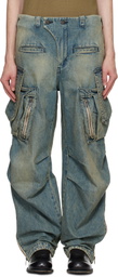 DEVOA Blue Denim Cargo Pants