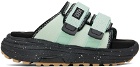 Suicoke Green & Black MOTO-RUN2 Sandals