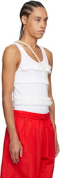 Simone Rocha White Ruffle Frill Tank Top