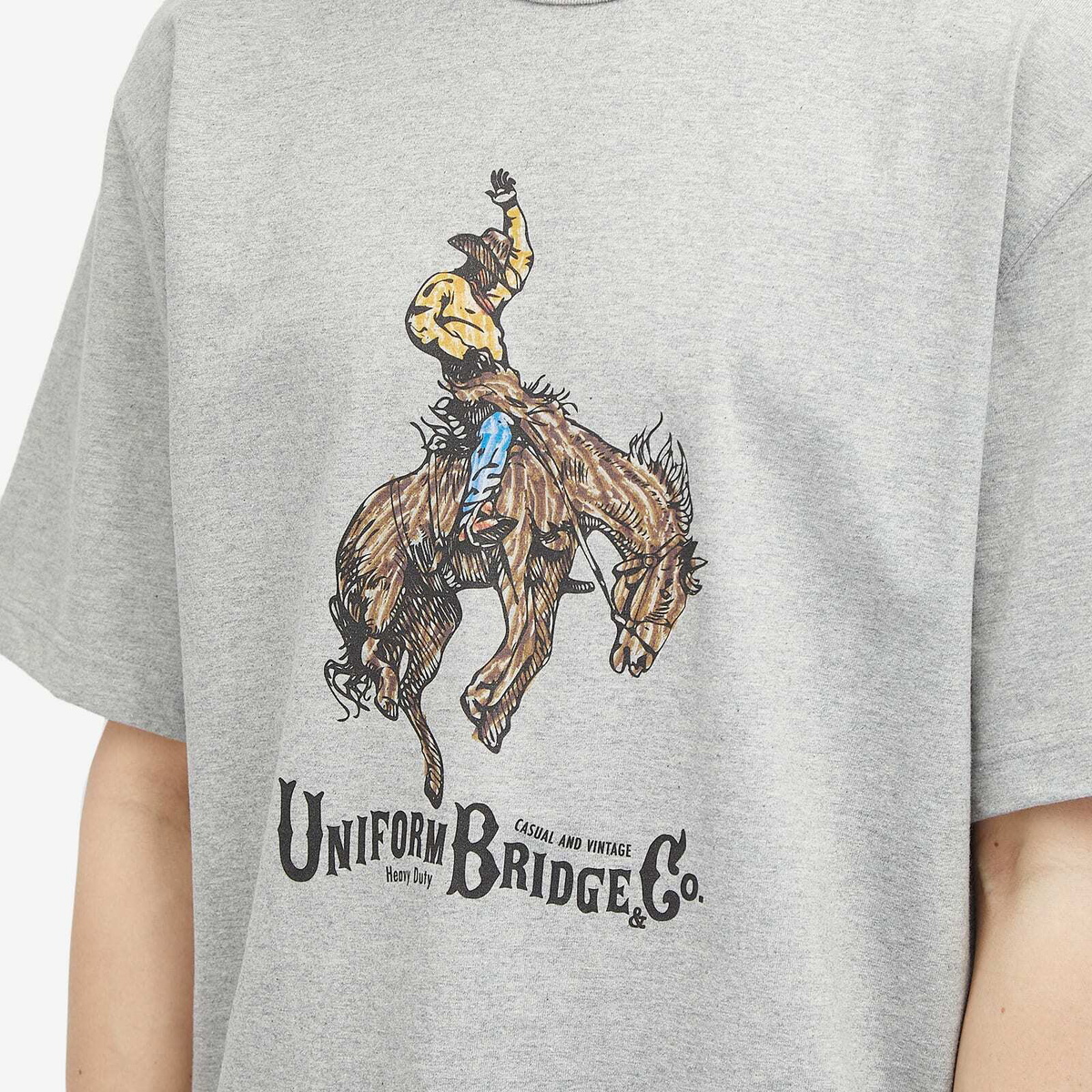 Uniform Bridge Men's Cowboy T-Shirt in Grey Melange