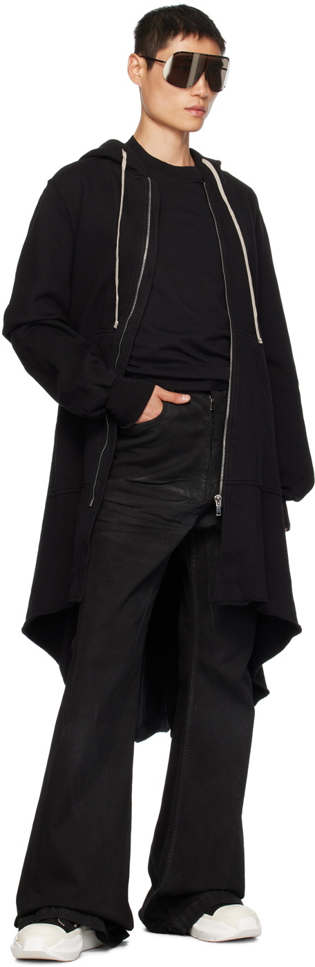 Rick Owens DRKSHDW Black Fishtail Hoodie Rick Owens Drkshdw