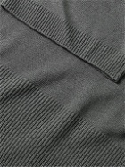Yuri Yuri - Cutaway-Collar Knitted Polo Shirt - Gray