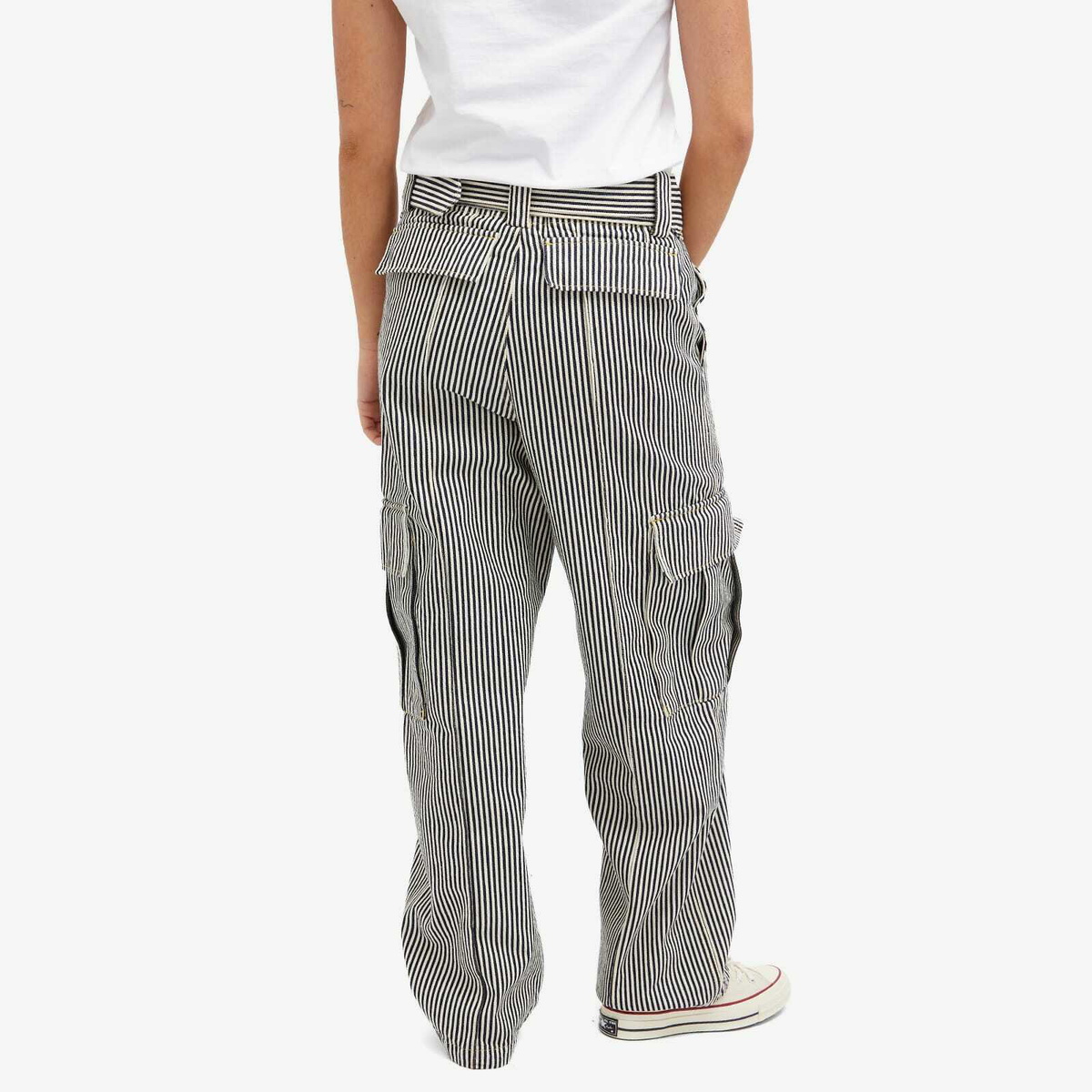 Kenzo Paris Women's Kenzo Striped Army Straight Jeans in Rinse