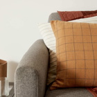 Ferm Living Grid Cotton Cushion in Brown