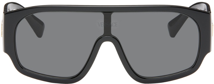 Photo: Versace Black Logo Aviator Sunglasses