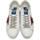 Golden Goose White and Red Superstar Sneakers