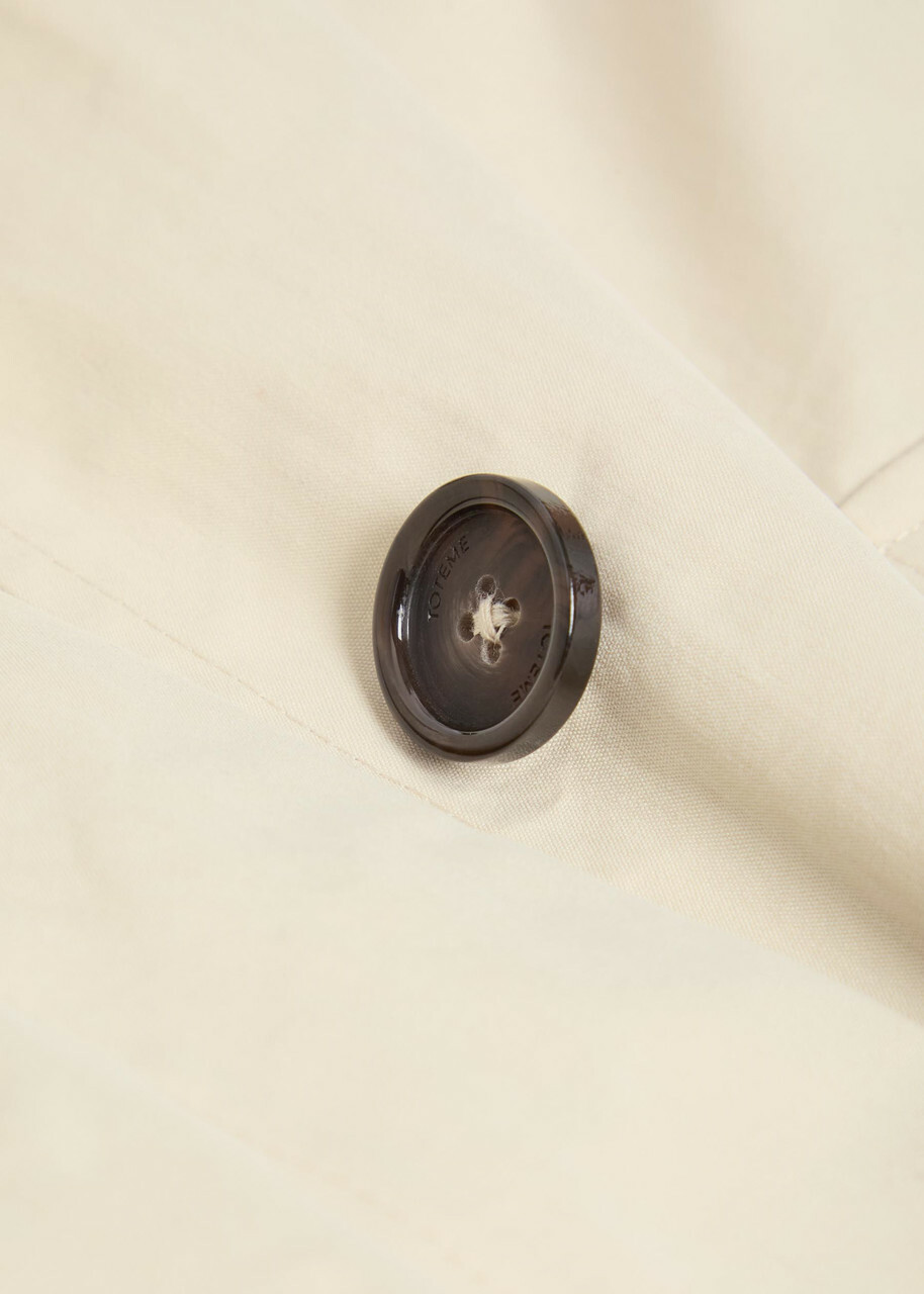 Toteme Drawstring Cotton-blend Poplin Jacket Off White