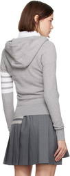 Thom Browne Gray Classic Loopback Full Zip Hoodie