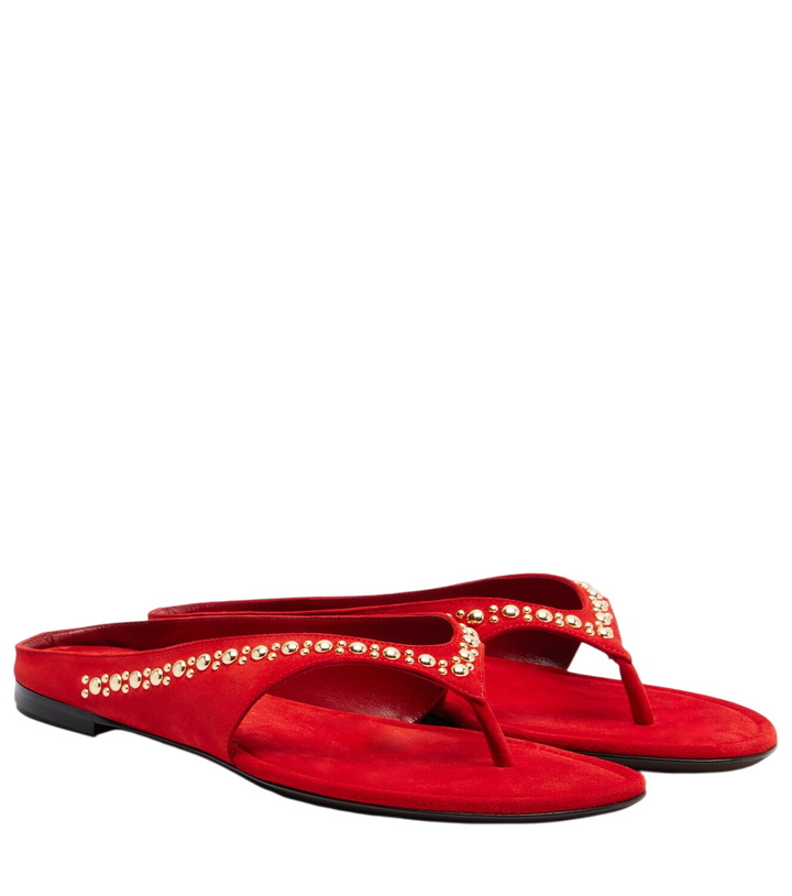 Photo: Herbert Levine Sun-kissed embellished suede thong sandals